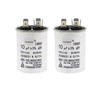 HUABAN 2 Pièces 10 uF Condensateur de démarrage CBB65 450V 50/60Hz Coquille en aluminium pour climatiseur