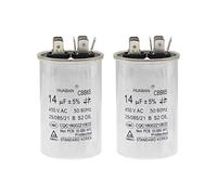 HUABAN 2 Pièces 14 uF Condensateur de démarrage CBB65 450V 50/60Hz Coquille en aluminium pour climatiseur