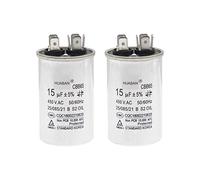 HUABAN 2 Pièces 15 uF Condensateur de démarrage CBB65 450V 50/60Hz Coquille en aluminium pour climatiseur