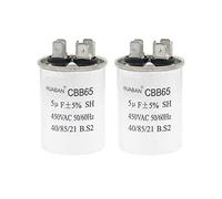 HUABAN 2 Pièces 5 uF Condensateur de démarrage CBB65 450V 50/60Hz Coquille en aluminium pour climatiseur