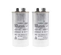 HUABAN 2 Pièces 50 uF Condensateur de démarrage CBB65 450V 50/60Hz Coquille en aluminium pour climatiseur