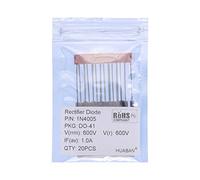 HUABAN 20 pièces 1N4005 Diode de redressement 1A 600V DO-41 (DO-204AL) Axial 4005 1 Amp 600 Volt