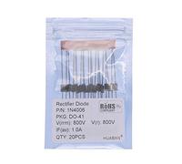 HUABAN 20 pièces 1N4006 Diode de redressement 1A 800V DO-41 (DO-204AL) Axial 4006 1 Amp 600 volts
