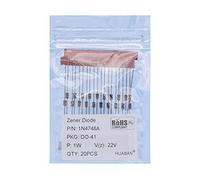 HUABAN 20PCS 1N4748A 1N4748 Diode Zener de puissance planaire en silicium 1W 22V DO-41 (DO-204AL) Axial Diodes 1 Watt 22 Volt