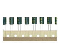 HUABAN 50 pièces 25V 220UF 8x12mm Condensateur électrolytique aluminium à enfichage Haute Fréquence LOWESR avec gaine thermorétractable verte 25 Volt 220 UF