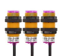 HUABAN Lot de 3 détecteurs de réflexion diffuse E18-D50NK DC 5V Type de réflexion infrarouge Évitement d'obstacles Interrupteur photoélectrique DC NPN normalement ouvert