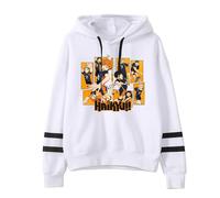 Huacaiyu Anime Haikyuu Sweat à Capuche Homme Karasuno High School Pullover Cosplay Hinata Shoyo Causal Sweatshirts Manches Longues avec Poche Outerwear Tops