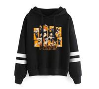Huacaiyu Anime Haikyuu Sweat à Capuche Homme Karasuno High School Pullover Cosplay Hinata Shoyo Causal Sweatshirts Manches Longues avec Poche Outerwear Tops