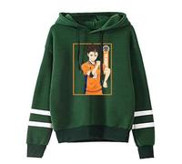 Huacaiyu Anime Haikyuu Sweat à Capuche Homme Karasuno High School Pullover Cosplay Hinata Shoyo Causal Sweatshirts Manches Longues avec Poche Outerwear Tops