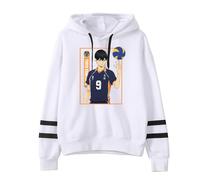 Huacaiyu Anime Haikyuu Sweat à Capuche Homme Karasuno High School Pullover Cosplay Hinata Shoyo Causal Sweatshirts Manches Longues avec Poche Outerwear Tops