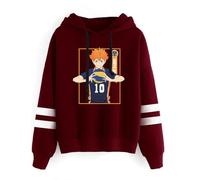 Huacaiyu Anime Haikyuu Sweat à Capuche Homme Karasuno High School Pullover Cosplay Hinata Shoyo Causal Sweatshirts Manches Longues avec Poche Outerwear Tops