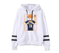 Huacaiyu Anime Haikyuu Sweat à Capuche Homme Karasuno High School Pullover Cosplay Hinata Shoyo Causal Sweatshirts Manches Longues avec Poche Outerwear Tops