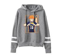 Huacaiyu Anime Haikyuu Sweat à Capuche Homme Karasuno High School Pullover Cosplay Hinata Shoyo Causal Sweatshirts Manches Longues avec Poche Outerwear Tops
