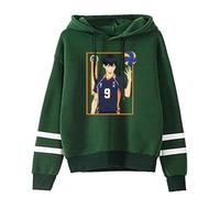 Huacaiyu Anime Haikyuu Sweat à Capuche Homme Karasuno High School Pullover Cosplay Hinata Shoyo Causal Sweatshirts Manches Longues avec Poche Outerwear Tops