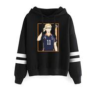 Huacaiyu Anime Haikyuu Sweat à Capuche Homme Karasuno High School Pullover Cosplay Hinata Shoyo Causal Sweatshirts Manches Longues avec Poche Outerwear Tops