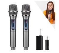 HUACAM Microphone sans Fil 2,4G,Microphone Dynamique sans Fil avec récepteur Rechargeable, Plug and Play, adapté pour la Voix, Mariage, église, système de sonorisation (W68-2.4g)