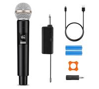 HUACAM Microphone sans Fil karaoké Unique, Microphone Radio Rechargeable Professionnel, Microphone à Main sans Fil, système de fête, DJ Chantant, église, fête, Mariage