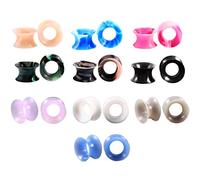 Huacan - 20PCS Ecarteur Oreille, Fin Mince Silicone Flexible Souple Creux Plug Tunnel Tambour Taper Flesh colorée 6mm - 16mm