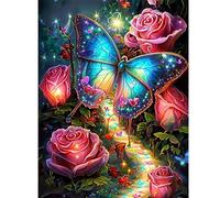 Huacan AB Diamond Painting Broderie Diamant Peinture Papillons Kit Foret Rond Complet Canevas 5d Tableau Enfant Adulte Strass Lot Puzzle Dessin Decoration Murale Chambre 30x40cm