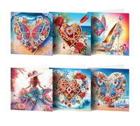 Huacan Diamant Peint Carte de Voeux Un de 6 I5D Bricolage Diamond Painting Ensemble Avec Enveloppes Pour Les Cadeaux du Nouvel an pour la Famille Les Couples et Les Amis