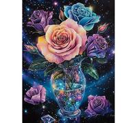 Huacan Diamond Painting pour Adultes Kits Fleurs Diamant Paintings Kit Rond Drill Complet Diamants Peinture pour Décoration Intérieur Taille de la Toile 30x40cm