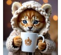 Huacan Diamond Painting pour Adultes Kits Le Chat Diamant Paintings Kit Rond Drill Complet Diamants Peinture pour Décoration Intérieur Taille de la Toile 30x30cm (Le Chat 6)