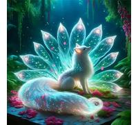 Huacan Diamond Painting pour Adultes Kits Le Renard Diamant Paintings Kit AB Rond Drill Complet Diamants Peinture pour Décoration Intérieur Taille de la Toile 30x30cm