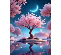 Huacan Diamond Painting pour Adultes Kits Paysage Diamant Paintings Kit AB Rond Drill Complet Diamants Les Arbres Peinture pour Décoration Intérieur Taille de la Toile 30x40cm