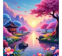 Huacan Diamond Painting pour Adultes Kits Paysage Diamant Paintings Kit Rond Drill Complet Diamants Peinture pour Décoration Intérieur Taille de la Toile 30x30cm (Paysage 9)