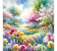 Huacan Diamond Painting pour Adultes Kits Paysage Diamant Paintings Kit Rond Drill Complet Diamants Peinture pour Décoration Intérieur Taille de la Toile 30x30cm