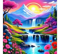 Huacan Diamond Painting pour Adultes Kits Paysage Diamant Paintings Kit Rond Drill Complet Diamants Peinture pour Décoration Intérieur Taille de la Toile 30x30cm (Paysage 8)