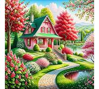 Huacan Diamond Painting pour Adultes Kits Paysage Diamant Paintings Kit Rond Drill Complet Diamants Peinture pour Décoration Intérieur Taille de la Toile 30x30cm