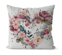 Huacan Ensemble D'oreillers Point de Croix Pré - Imprimé Fleurs Modèle 11CT Taies D'oreiller de Broderie, DIY Main Brodé Housse Sans Noyau D'oreiller pour Débutants et Adulte 45 x 45 cm