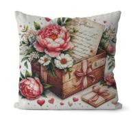 Huacan Ensemble D'oreillers Point de Croix Pré - Imprimé Fleurs Modèle 11CT Taies D'oreiller de Broderie, DIY Main Brodé Housse Sans Noyau D'oreiller pour Débutants et Adulte 45 x 45 cm