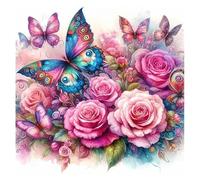 Huacan Kit Broderie Point de Croix Paysage Imprimé Tissu de Grille, Point de Croix Kit de Broderie 11CT DIY Œuvres D'art Faites à La Main pour Adultes Débutants 40 x 40 CM (Paysage E)