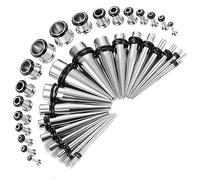 Huacan Stretcher Oreille 36 Pièces Kit 1,6 mm à 10 mm Ear Stretching Boucles d'oreille Bouchons Ecarteur Tunnels Extenseur en Acier Inoxydable