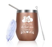 Huaceary Cadeau Saint Valentin Tata Mug Isotherme Cadeau pour Tata Coussin Idee Cadeaux Tatas Anniversaire Original de Coeur Amour Bapteme Merci Cadeaux pour ma Tatas Paques Tasse Isotherme pour Cafe