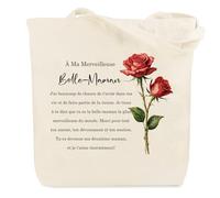 Huaceary Tote Bag Cadeau Belle Mere Saint Valentin Cadeau Belle Maman Anniversaire Merci Cadeaux pour Belles Mere Idee Cadeaux Belles Meres Noel Belle-mère Sac Cabas Femme Belle-mère Sac en Toile