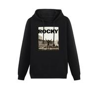 Huachenyu Rocky Philly Step Boxing Movie Balboa Million to One Shot Postcard Men's Black Hoodies Unisex Pullover Sweatshirts L