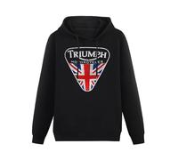 Huachenyu Vintage Triumph Fashion Men's Black Hoodies Unisex Pullover Sweatshirts XL