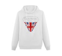 Huachenyu Vintage Triumph Fashion Men's White Hoodies Unisex Pullover Sweatshirts XXL