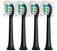 HUACO CARE Têtes de brosse à dents de rechange, 4 têtes de brosse à dents compatibles avec H6 Plus, poils Dupont, noir