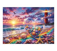HUADADA Puzzle 1000 pièces côte arc-en-ciel | Cadeau pour les femmes et les hommes, impression à l'huile mate, doux pour les yeux, sans poussière, très bon maintien des