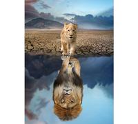 HUADADA Puzzle 1000 Pièces Pour Adulte - Jeu d'Adresse Intelligent et Coloré - Cadeau Impossible Avec Motif Roi Lion Confiant