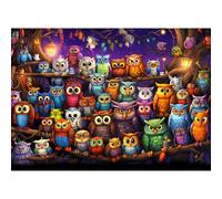 HUADADA Puzzle 1000 Pièces Puzzle 1000 Pièces Hibou Adulte Puzzle Classique Cadeau