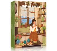 HUADADA Puzzle de 500 pièces, 500 pièces, puzzle classique, cadeau interactif familial, cottage vert (sans zones arrière divisées)