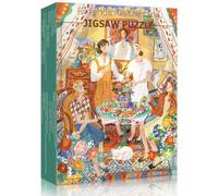 HUADADA Puzzle de 500 pièces, 500 pièces, puzzle classique, cadeau interactif familial, cottage vert (sans zones arrière divisées)
