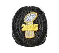 Huadafun Bague de Champion Fantasy Football 2025 avec Coffret - Réplique du Trophée FFL League, Souvenir Rugby & Football, Cadeau pour Fans, Amis, Famille et Anciens Élèves,Noir,9#