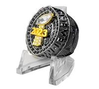 Huadafun Bague de Championnat Fantasy Football 2023 - Anneau Lourd Plaqué Noir FFL Champion de Ligue, Idéal pour Collection Fantasy & Cadeau Fan,9#