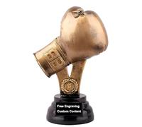 Huadafun Gravure Offerte Trophée Gant de Boxe Personnalisé - Coupe de Boxe Personnalisée pour Club, Gym, Maison ou Bureau - Cadeau Champion,Copper